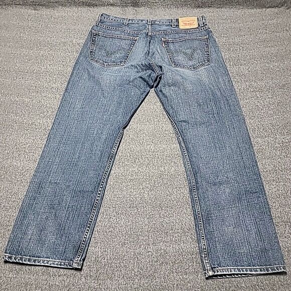Levi’s 505 Regular Fit Men’s Jeans 38x30 Blue Denim Straight Leg USA Classic - Picture 6 of 8